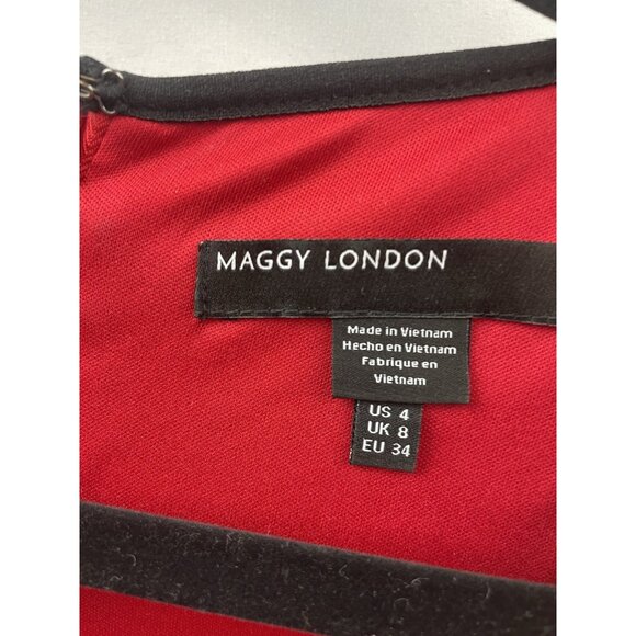 Maggy London Women's Draped MIDI Sheath Dress Size 4 - Picture 8 of 16